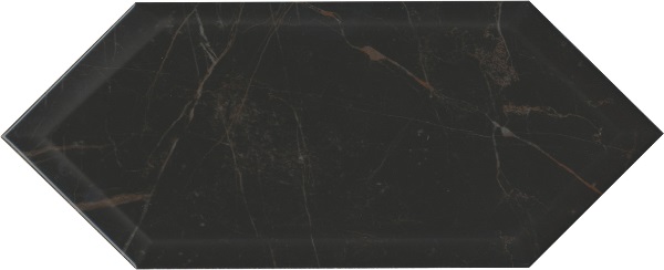 Керамическая плитка Келуш 35010 грань черный глянцевый