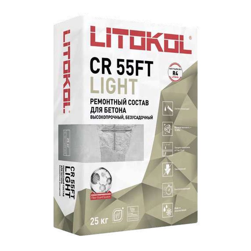 Ремонтная смесь LITOKOL CR 55FT Light 25 кг в Уфе — купить с доставкой | Nova