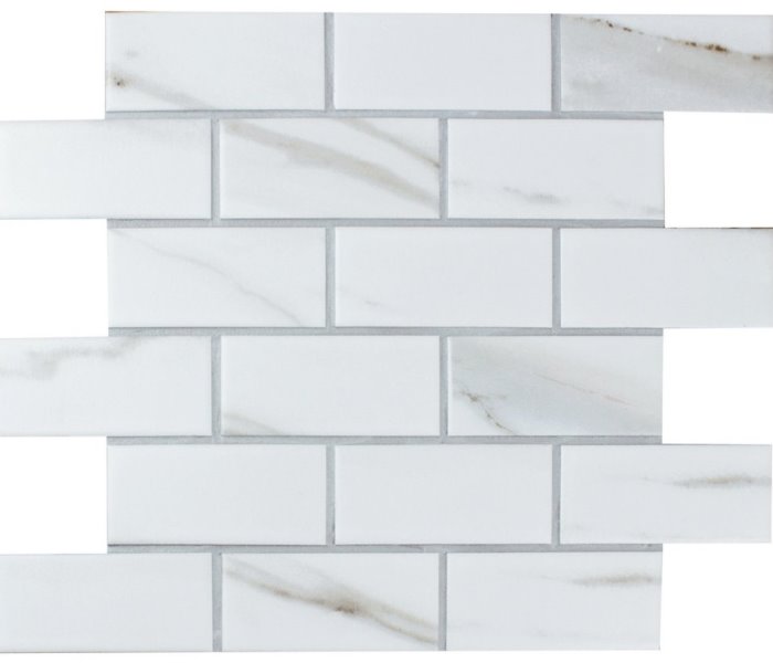 Керамогранитная мозаика Brick Calacatta Gold