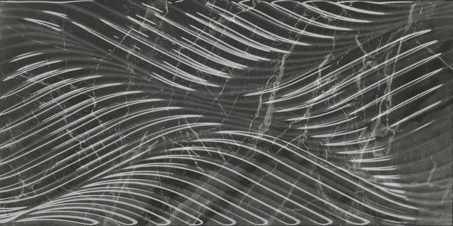 Керамическая плитка Kerama Marazzi 11282R Коррер черный глянцевый структура обрезной 30х60