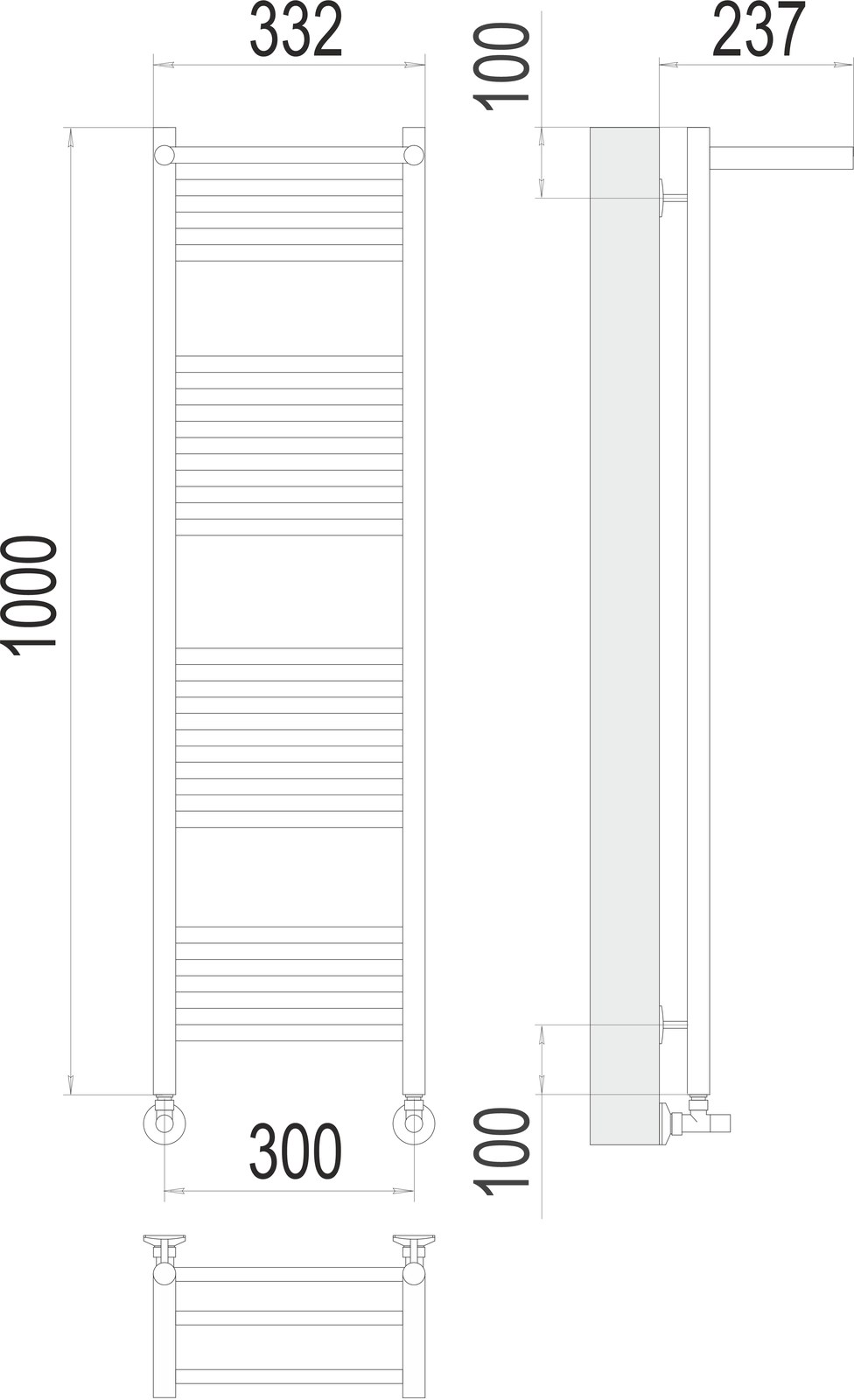 Аврора с/п П20 300х1000 Полотенцесушитель Terminus в Уфе — купить с доставкой | Nova