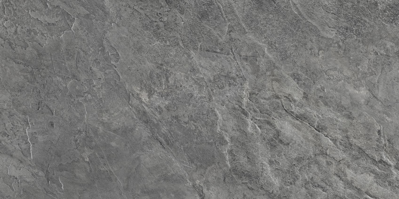 Керамический гранит Kerranova Кратер темно-серый K-2212/SR структурированный 60х120