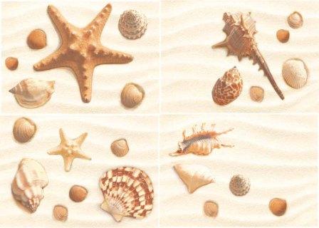 Керамическое панно Axima Фиджи D 50x70 из 4 частей 25x35