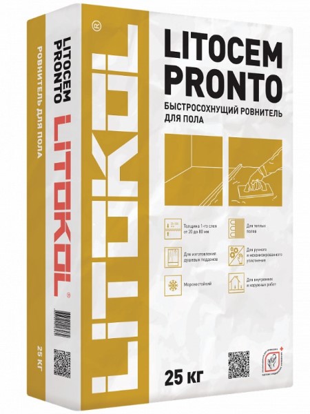Ровнитель LITOCEM PRONTO на цементной основе 25 кг