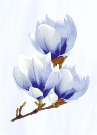 Керамический декор Axima Агата голубой 25x35