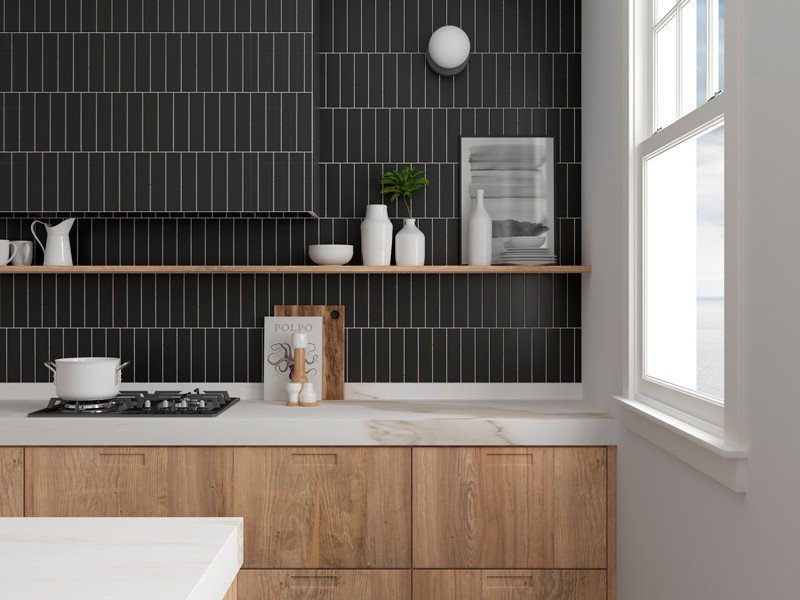 Плитка керамическая настенная 28521 COSTA NOVA ONDA Black Matt 5x20 см 28521 в Уфе — купить с доставкой | Nova
