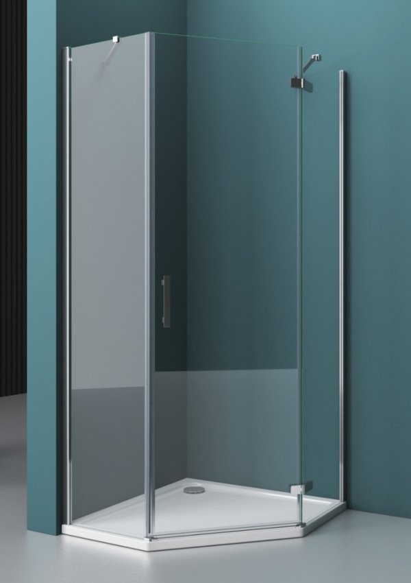 Душевой уголок KRAFT-P-1 100х100-C-Cr-R прозрачное стекло