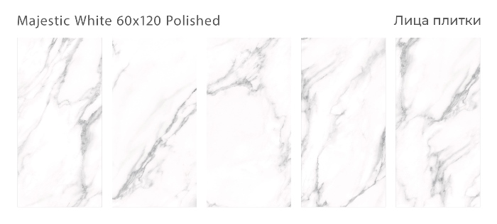 Керамический гранит Majestic White Polished 60x120
