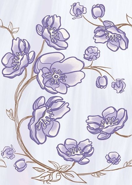 Керамический декор Axima Агата голубой D1 25x35