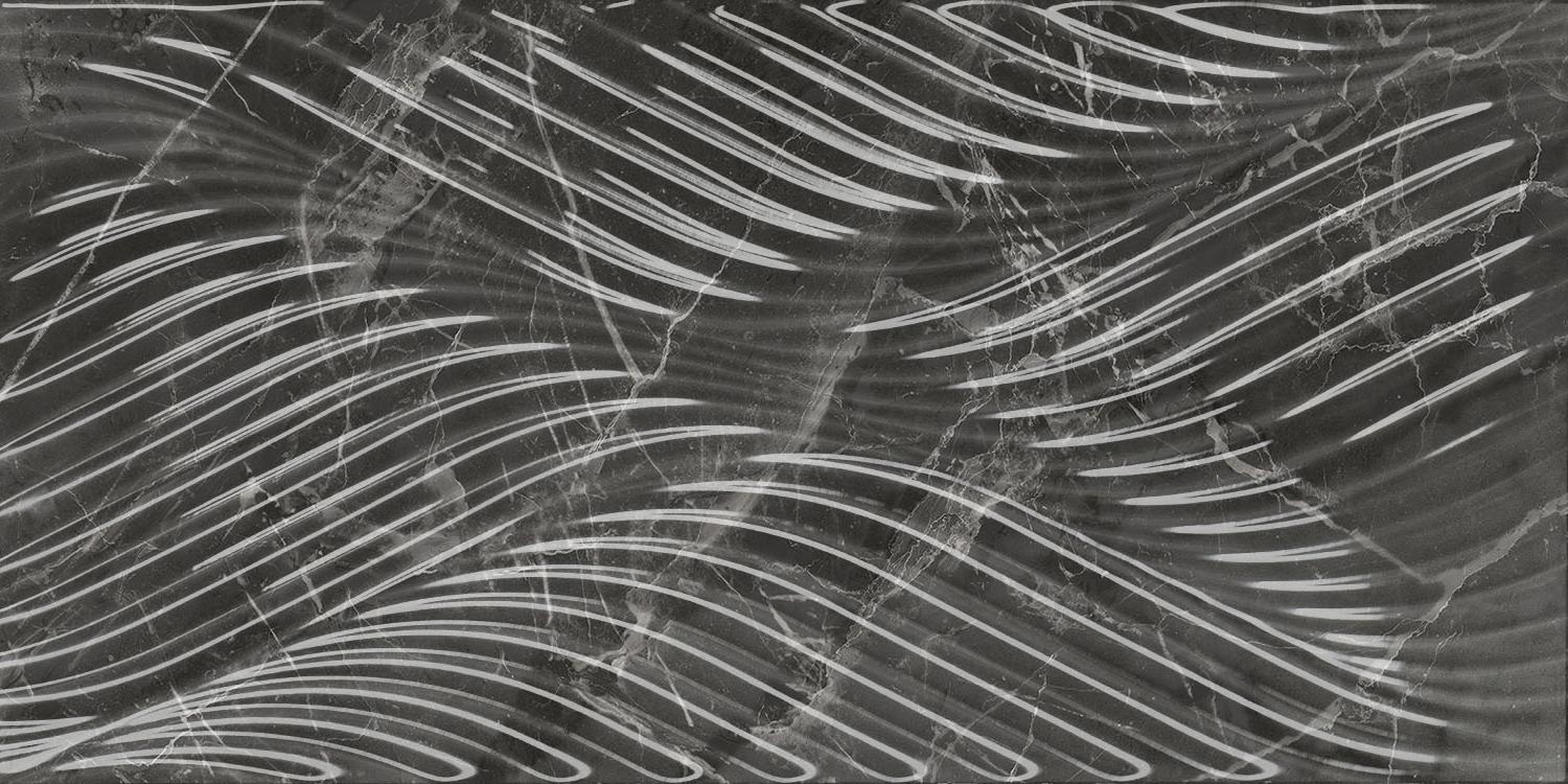 Керамическая плитка Kerama Marazzi 11282R Коррер черный глянцевый структура обрезной 30х60