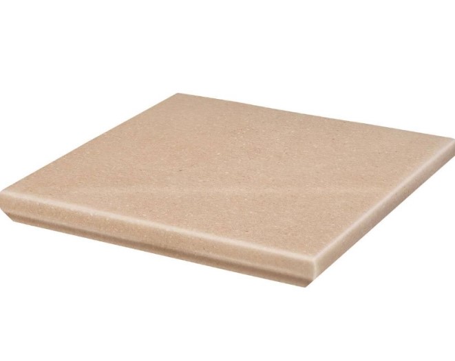 Ступень Mattone Sabbia Beige угловая с капиносом структурная