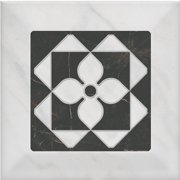 Керамический декор Келуш TOC006 3 грань черно-белый