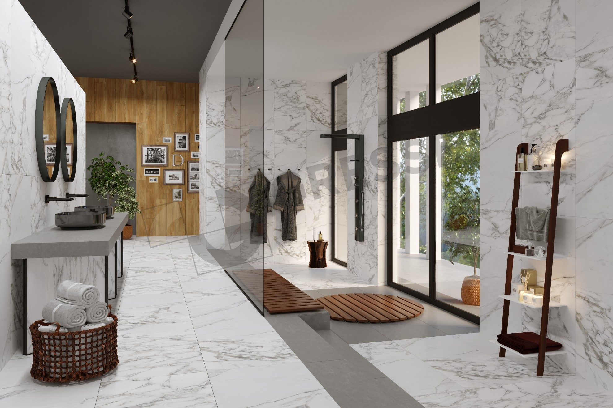 Керамический гранит Gresse GRS01-18 Ellora-Ashy бело-серый мрамор 600x600x10