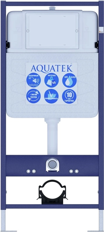 SET AQUATEK ЕВРОПА T-KKI1 (рама AQUATEK Standard INS-0000012(без клавиши)+крепеж KKI-0000001+унитаз ЕВРОПА AQ1900T-00 с тонким сиденьем soft-close в Уфе — купить с доставкой | Nova