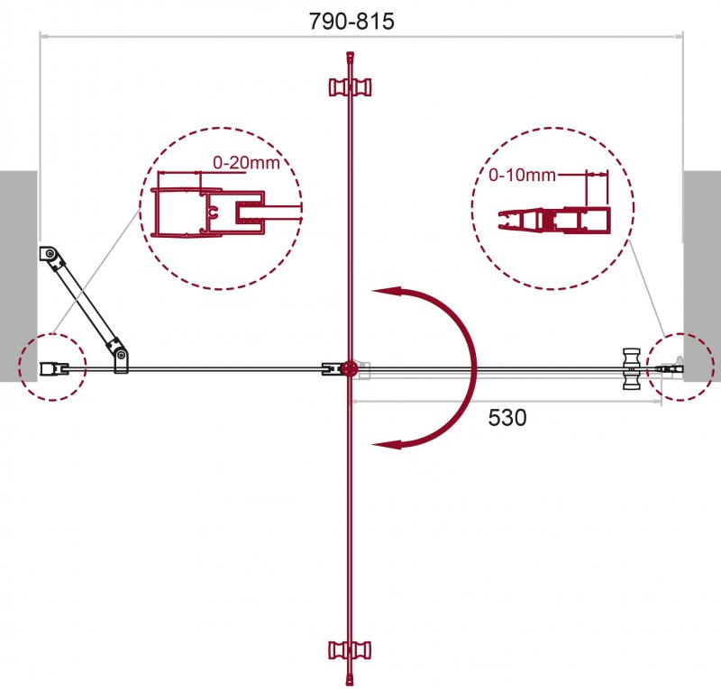 Душевая дверь в нишу ETNA-B-12 60/20-C-Cr-90 прозрачное стекло