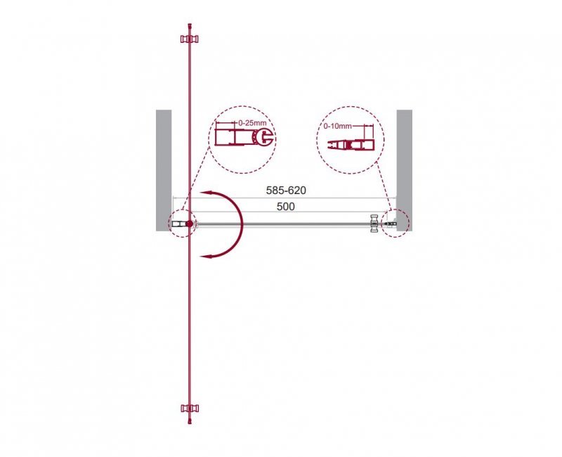 Душевая дверь в нишу ETNA-B-1 60-C-Cr-90 прозрачное стекло