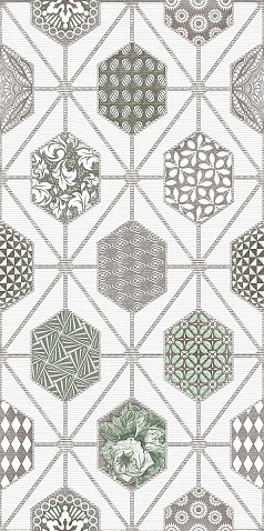 Керамический декор Azori Devore Light Geometria 31,5x63,0
