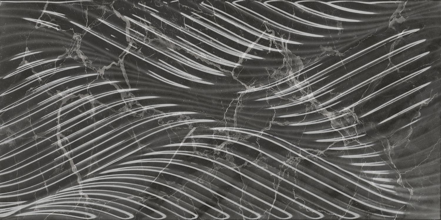 Керамическая плитка Kerama Marazzi 11282R Коррер черный глянцевый структура обрезной 30х60