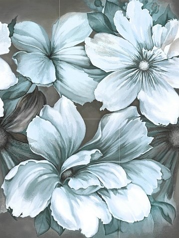 Керамическое панно Azori Devore Floris 94,5x126 из шести частей  31,5x63,0