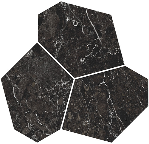 Керамический декор Kerama Marazzi наборный черный матовый обрезной 26,5x25,5x0,9