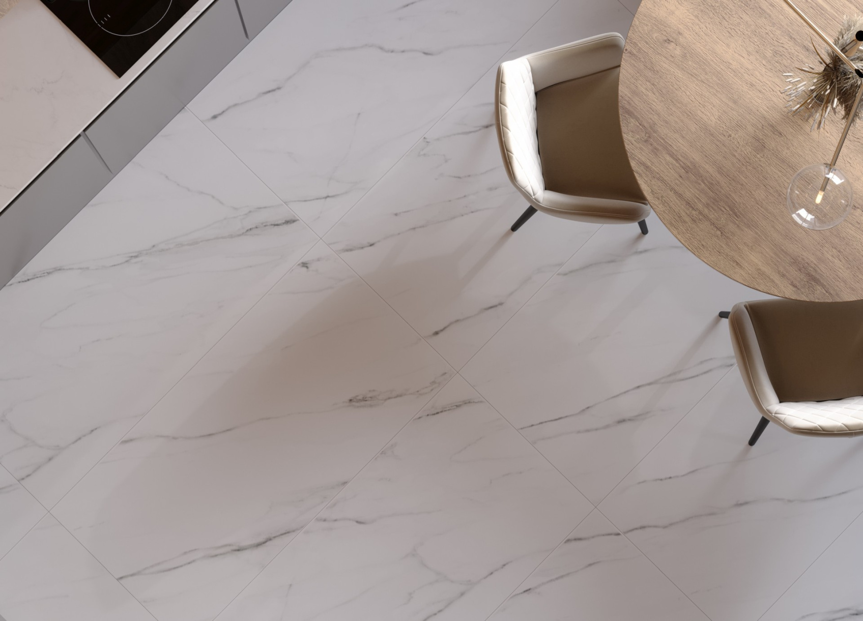 Керамический гранит Kerranova Butik белый K-2020/LR лаппатированный 60х60