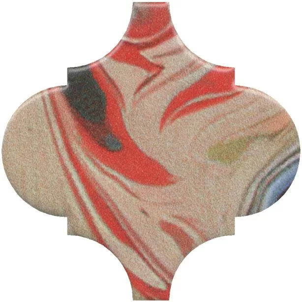 Керамический декор Kerama Marazzi Арабески Венеция красный матовый 6,5x6,5