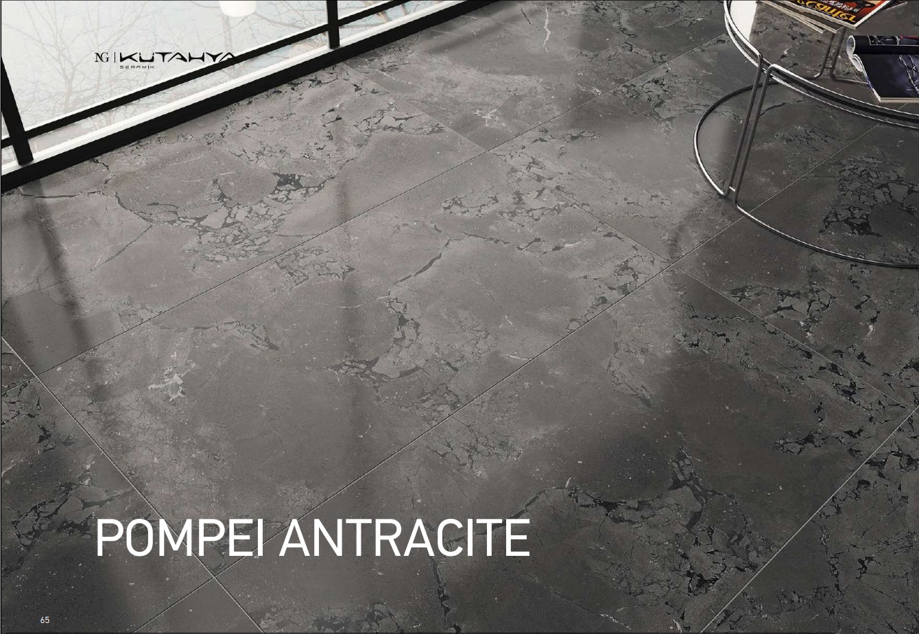 Керамический гранит Kutahya Seramik Pompei Anthracite Lappato 60x120