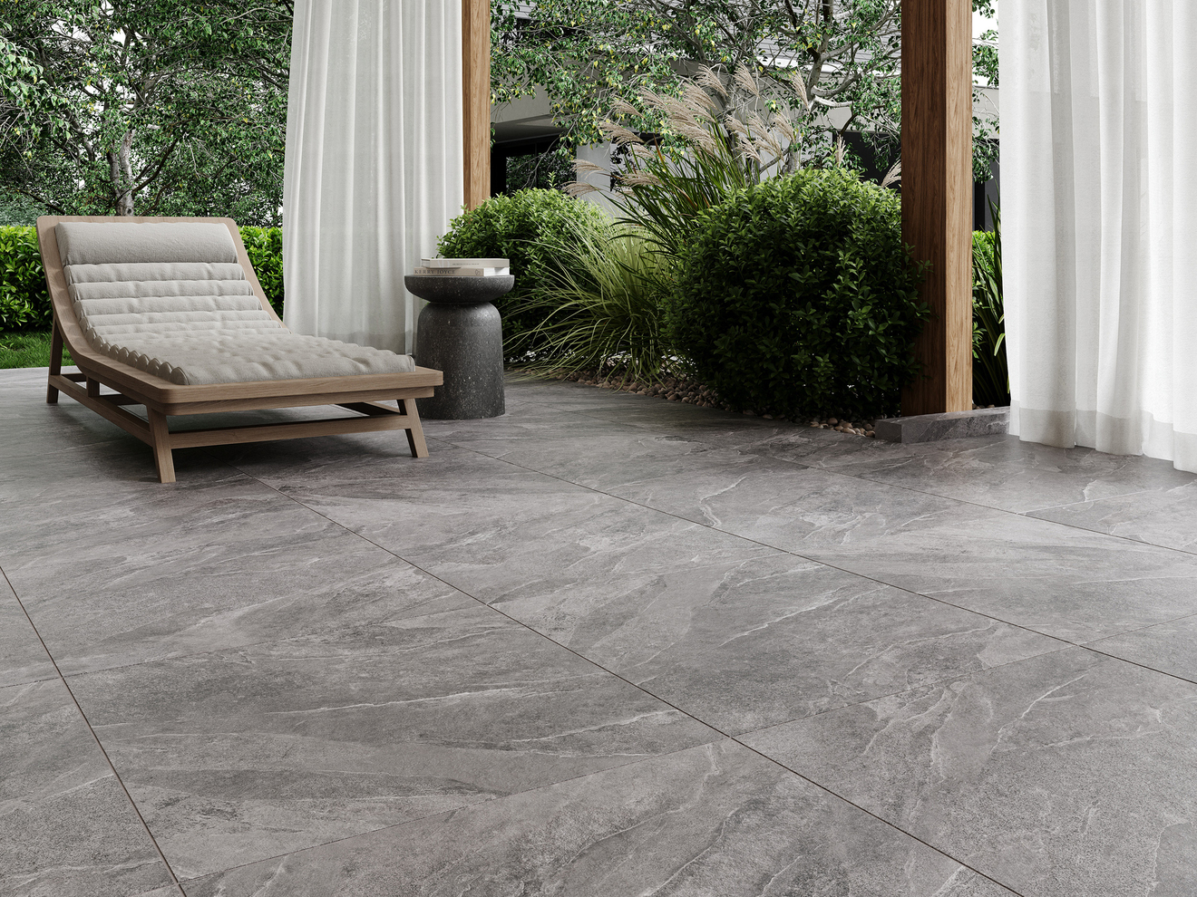 Керамический гранит Cersanit Coastline темно-серый ректификат рельеф 59,8x59,8 A17894