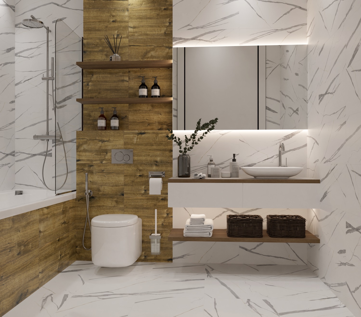 Керамическая плитка Палисандр TP3652BM коричневаяматовая 30х60