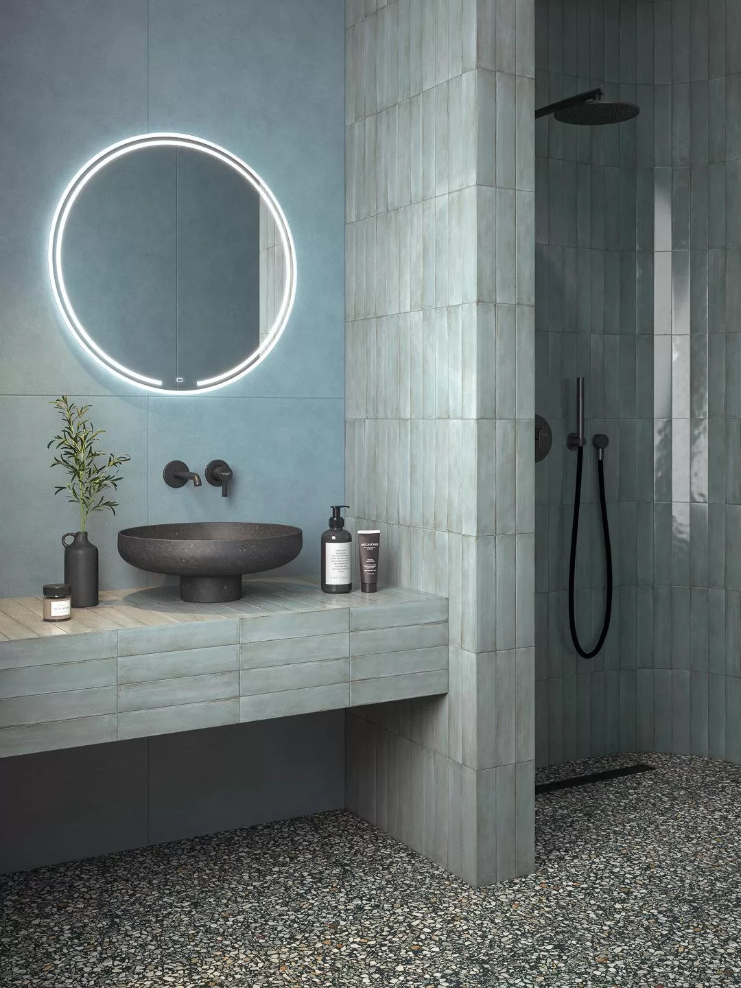 Керамическое панно Kerama Marazzi Мажорель голубое глянцевое (из 6 частей 6х28.5) 36x28.5