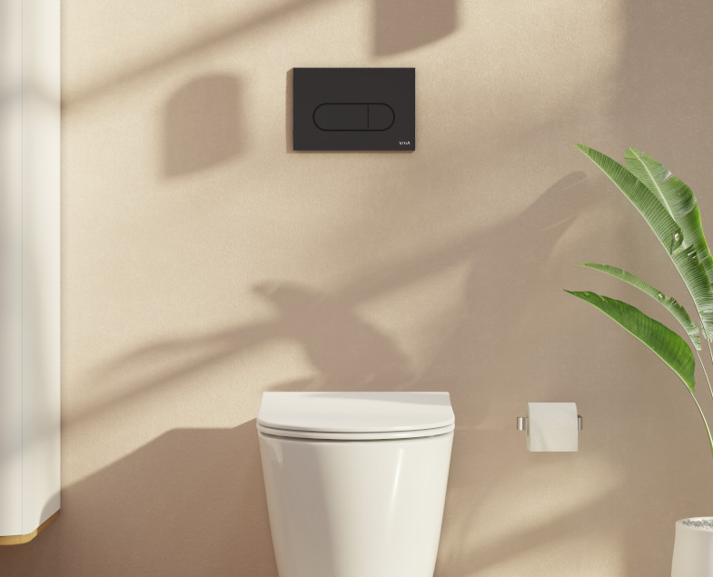 Панель смыва Root Round матовый черный