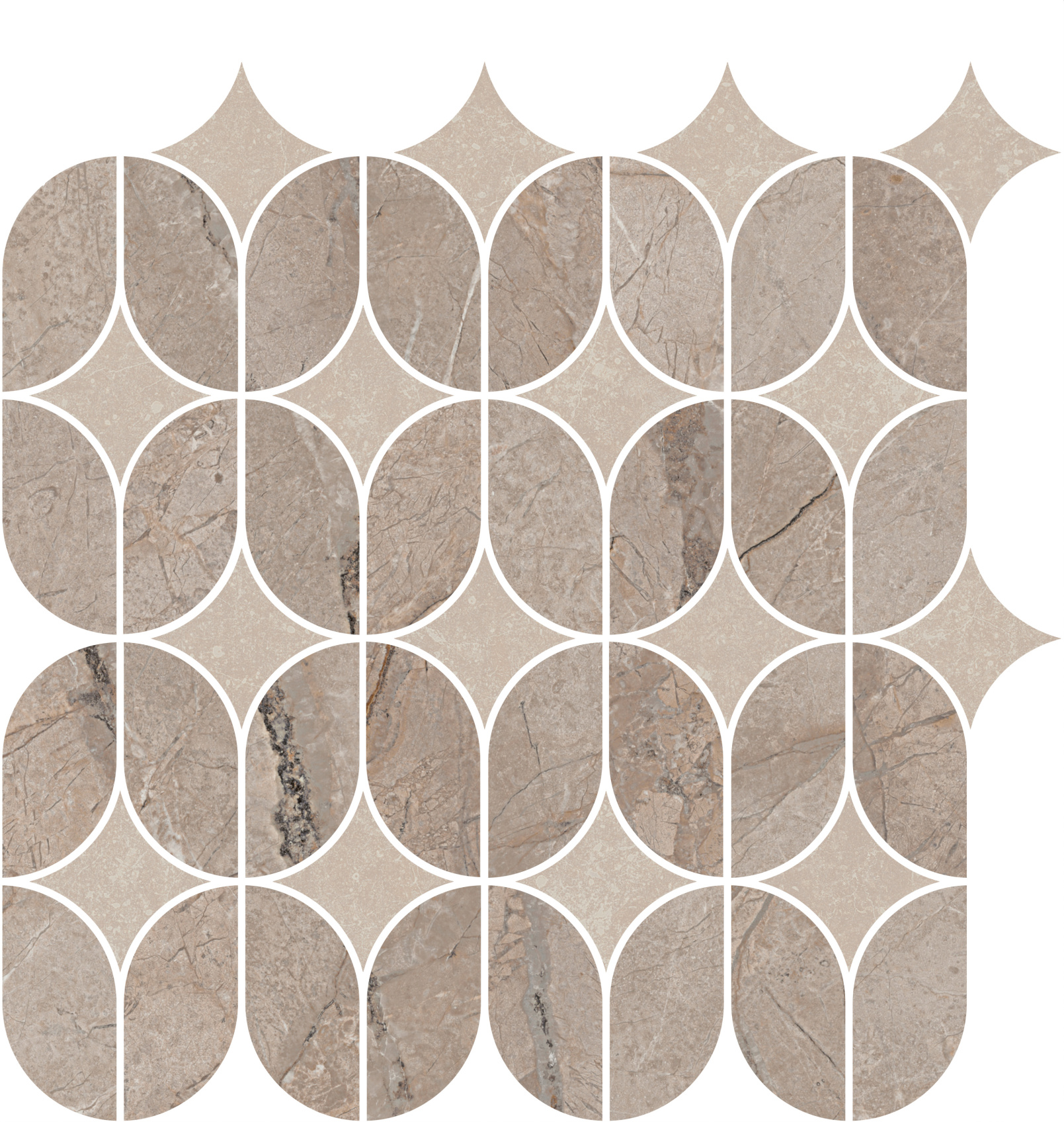 Керамический декор Kerama Marazzi Ифран наборный бежевый светлый глянцевый обрезной 30x32.5x0.9