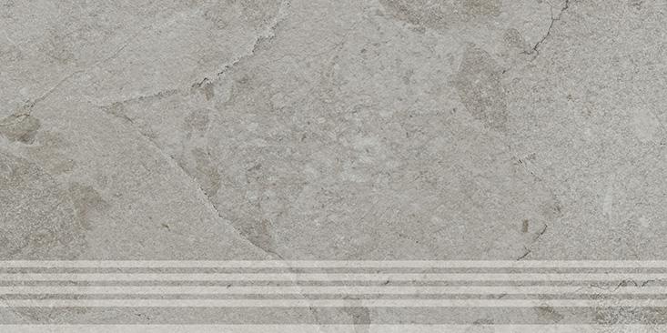 Керамическая ступень Kerama Marazzi Сплит серый матовый обрезной 30x60x0,8