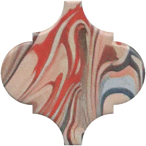 Керамический декор Kerama Marazzi Арабески Венеция красный матовый 6,5x6,5