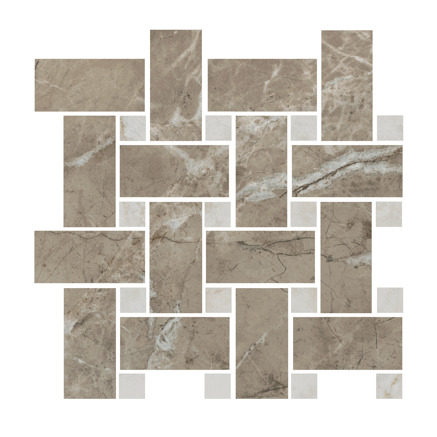 Керамический декор Kerama Marazzi Серенада T038\SG6541 бежевый темный лаппатированный мозаичный 32x32