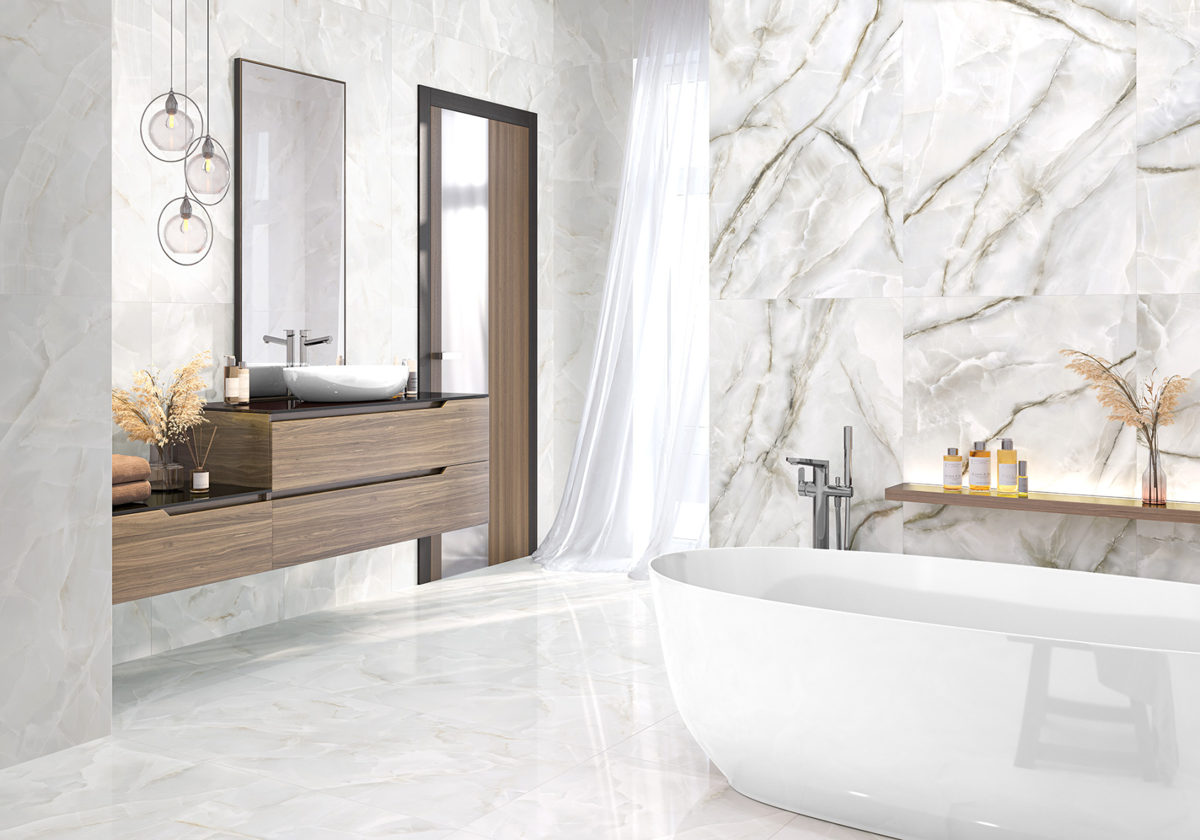 Керамический гранит Onyx Royal Gray полированный 60х120 60120ORO15P