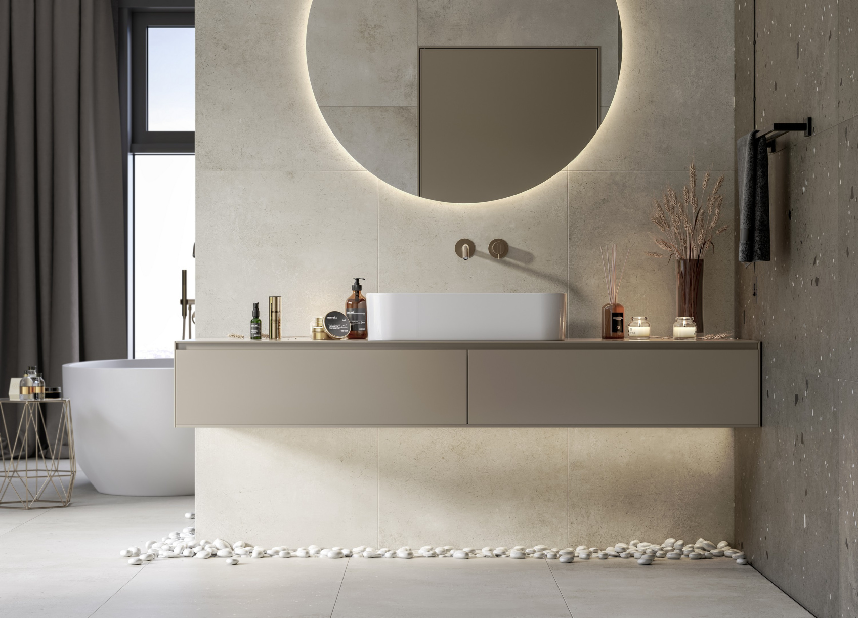 Керамический гранит Kerranova Fabrika бежевый K-2012/MR матовый 60х60