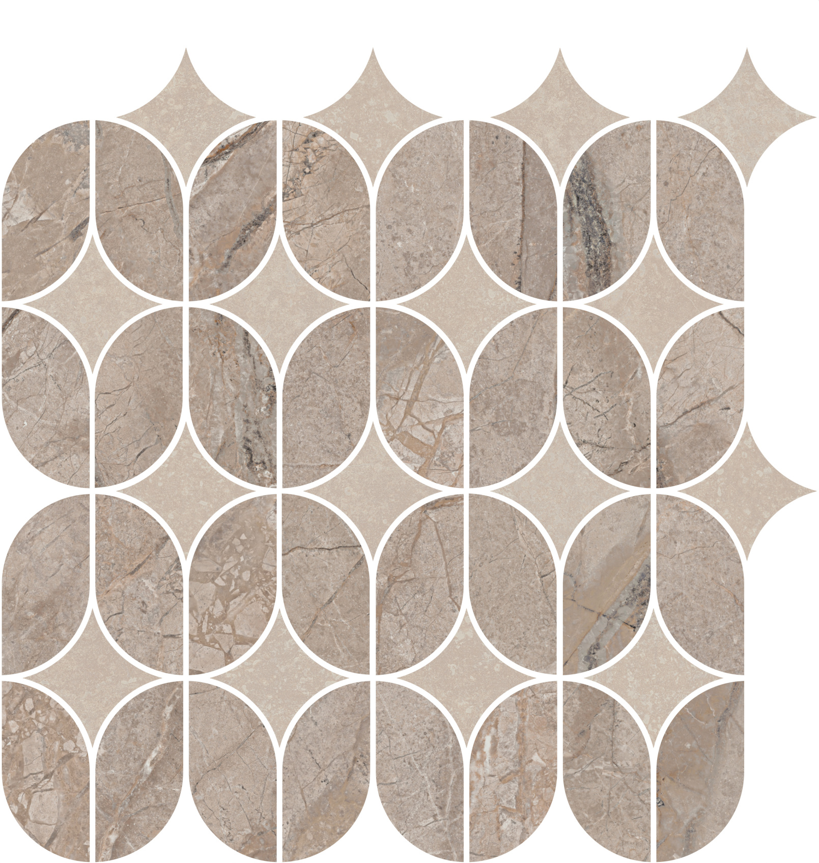 Керамический декор Kerama Marazzi Ифран наборный бежевый светлый глянцевый обрезной 30x32.5x0.9