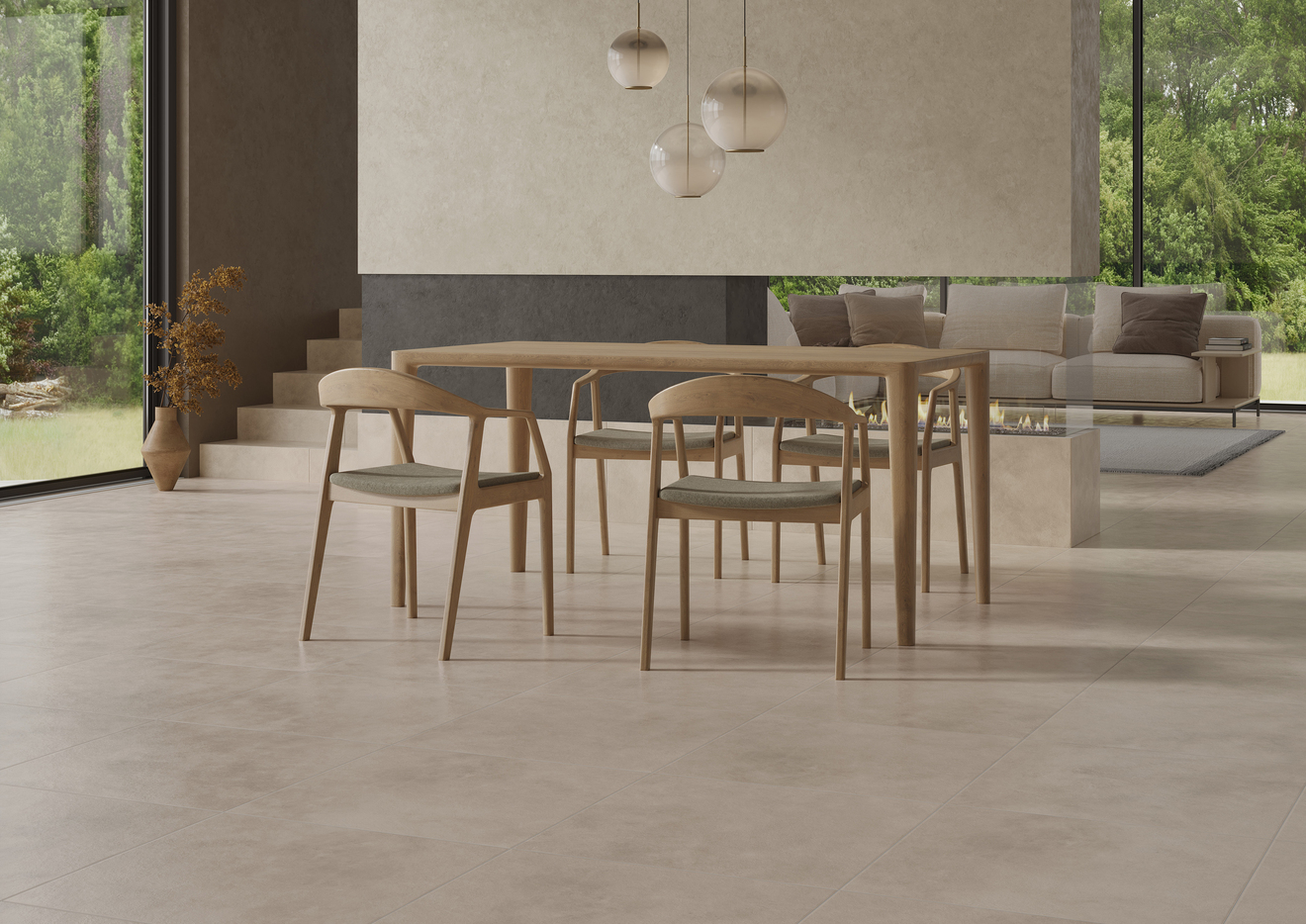 Керамический гранит Cersanit Residence светло-бежевый ректификат рельеф 59,8x59,8 A17874