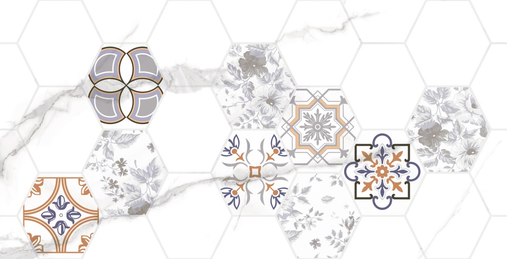 Керамическая плитка Киана TP3670H1 декор 1 гексагон