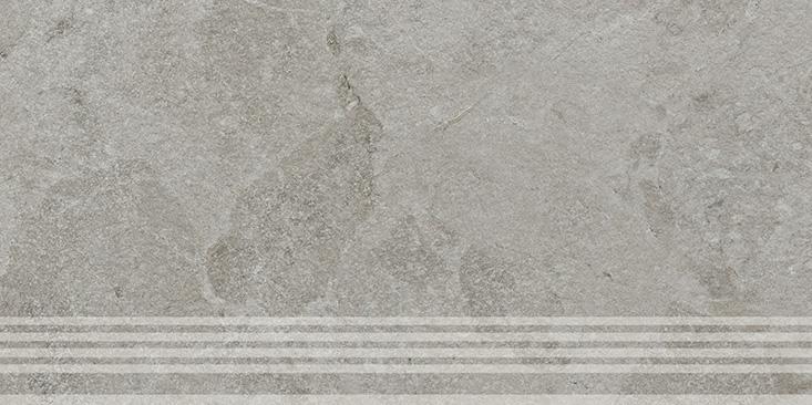 Керамическая ступень Kerama Marazzi Сплит серый матовый обрезной 30x60x0,8
