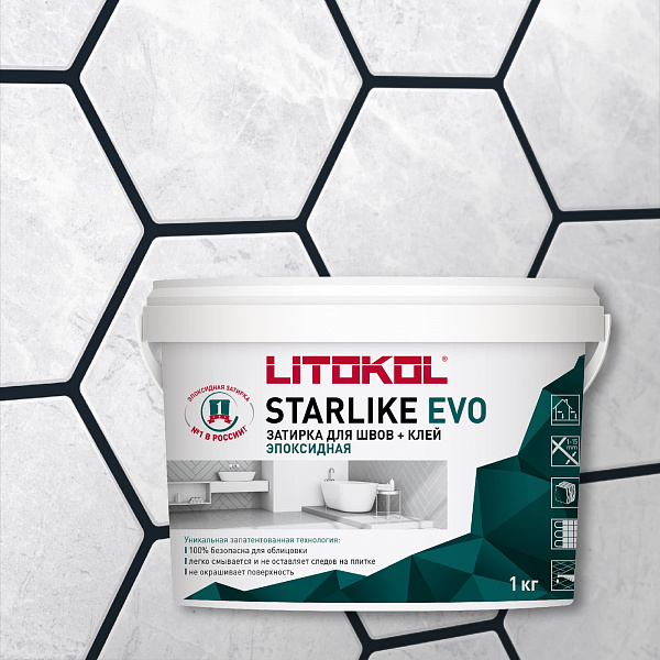 Затирка STARLIKE EVO S.145 Nero Carbonio 1 кг в Уфе — купить с доставкой | Nova