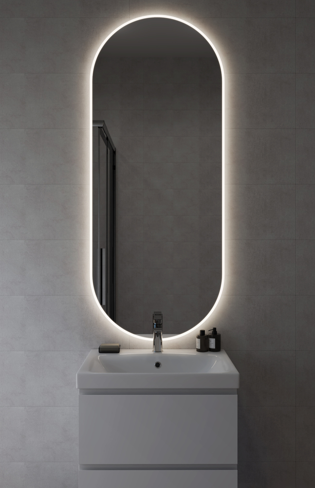 Зеркало ECLIPSE Fusion 60x145 с подсветкой овальное