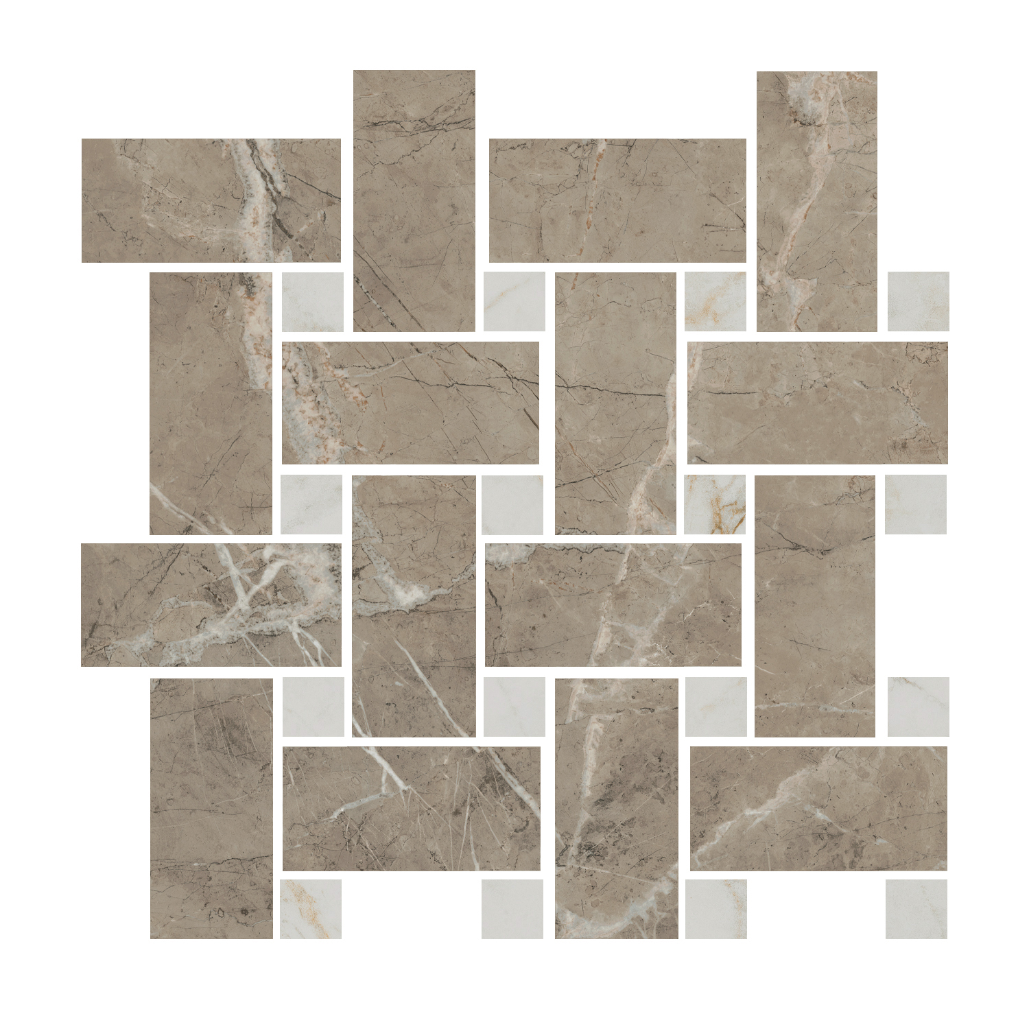 Керамический декор Kerama Marazzi Серенада T038\SG6541 бежевый темный лаппатированный мозаичный 32x32