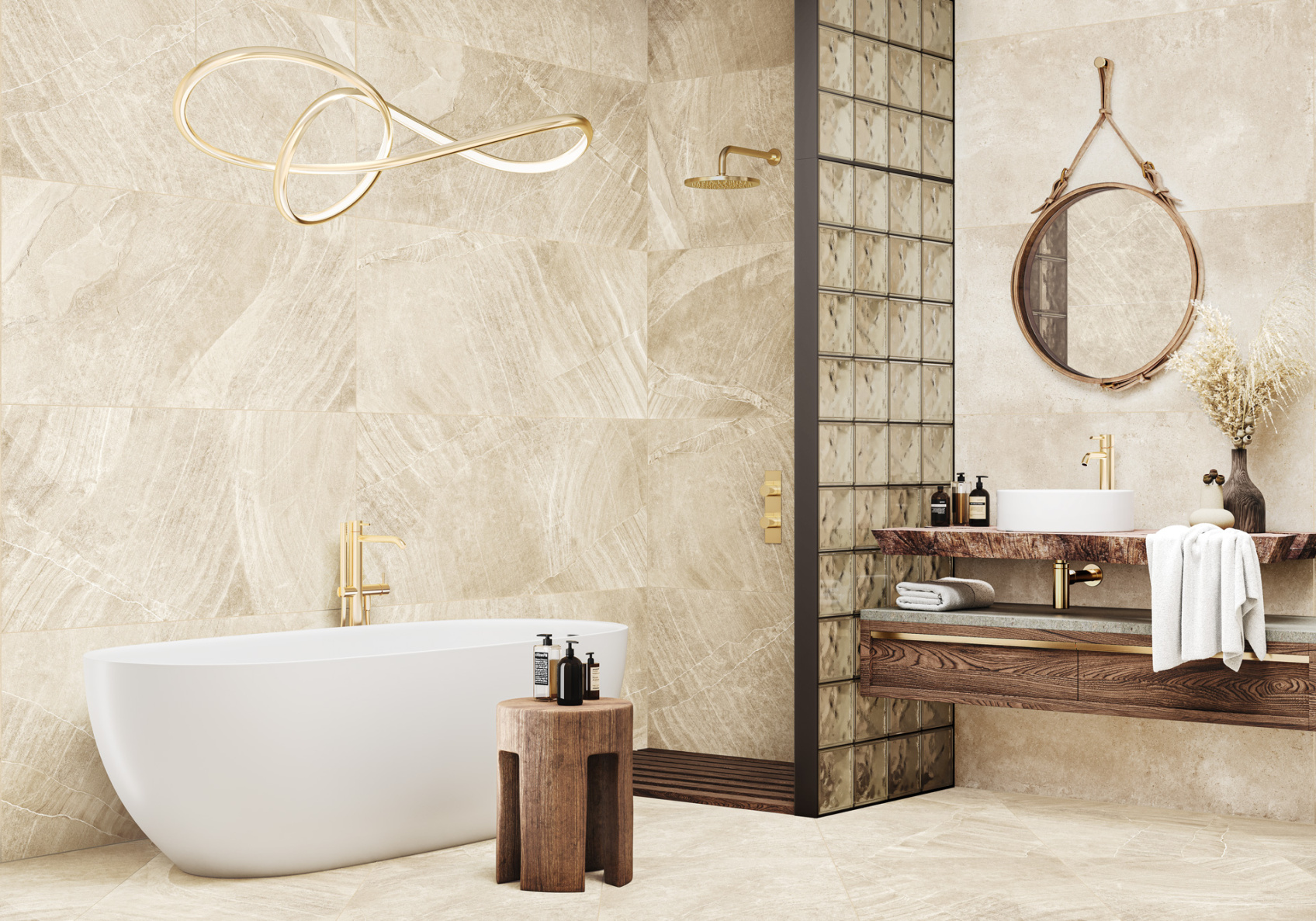 Керамический гранит New Rock Crema матовый 60х120 D120201M