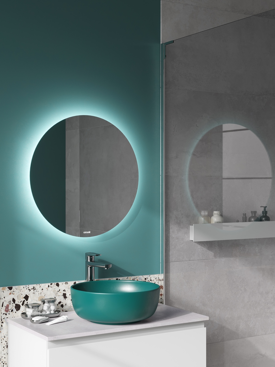 Зеркало ECLIPSE Fusion 80x80 с подсветкой круглое