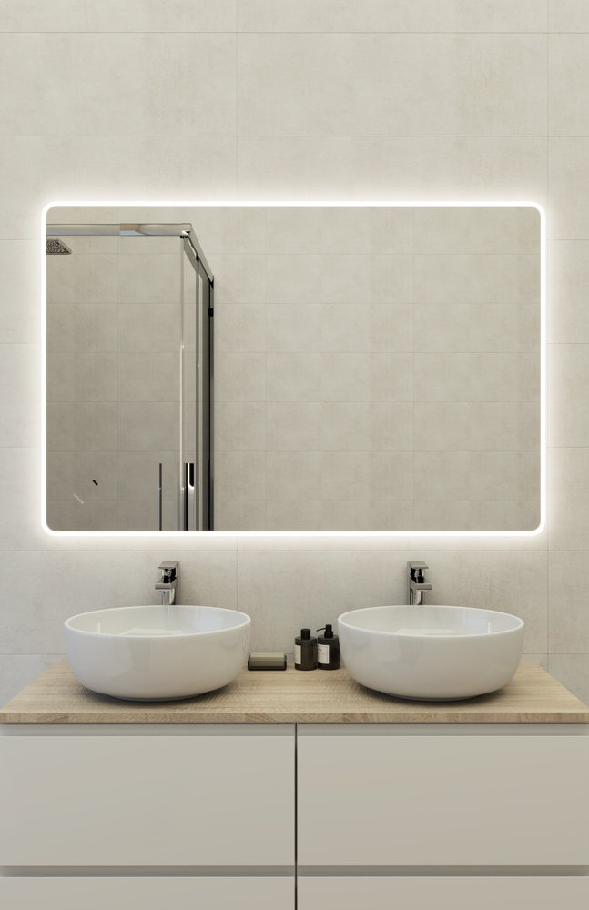 Зеркало ECLIPSE Fusion 80x120 с подсветкой прямоугольное