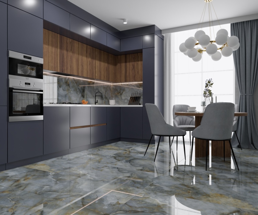 Керамический гранит Primavera Marbillo Blue 60x120 PR236 полированный