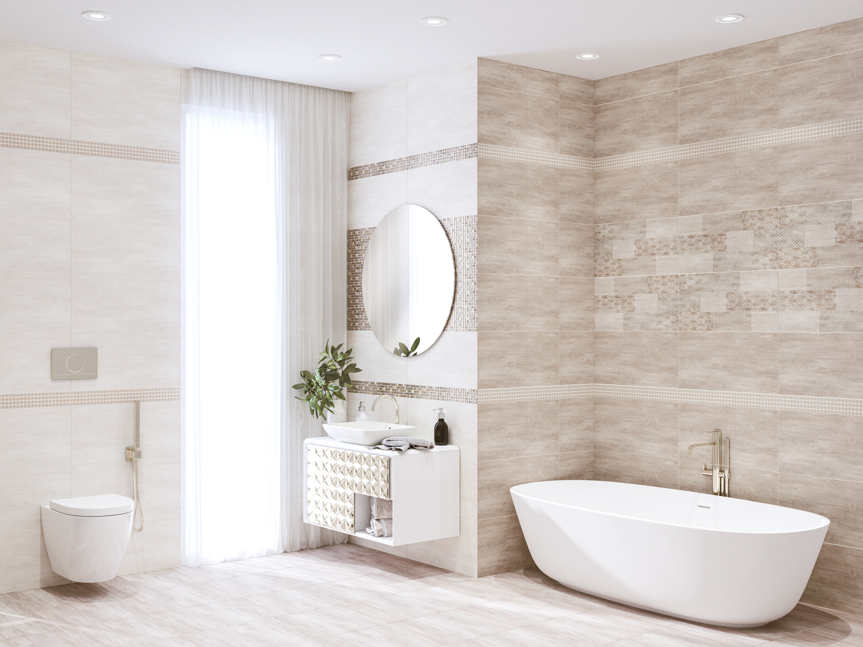 Керамическая плитка Azori Pandora Latte Ornament 315x630