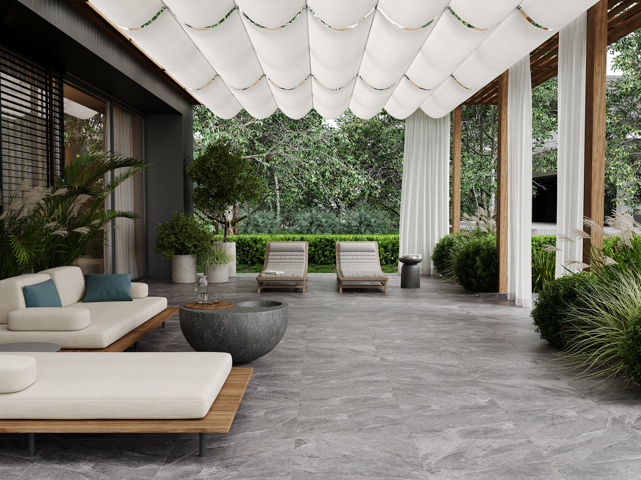 Керамический гранит Cersanit Coastline темно-серый ректификат рельеф 59,8x59,8 A17894